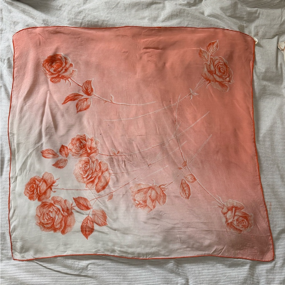 Floral Hand Rolled Scarf From Japan